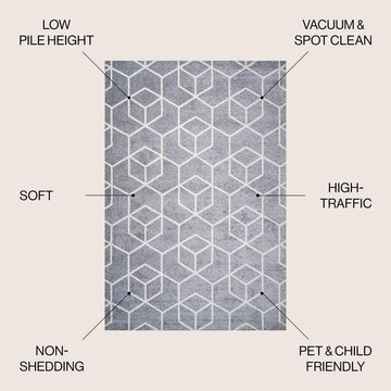 Tumbling Blocks Modern Geometric Area Rug 2